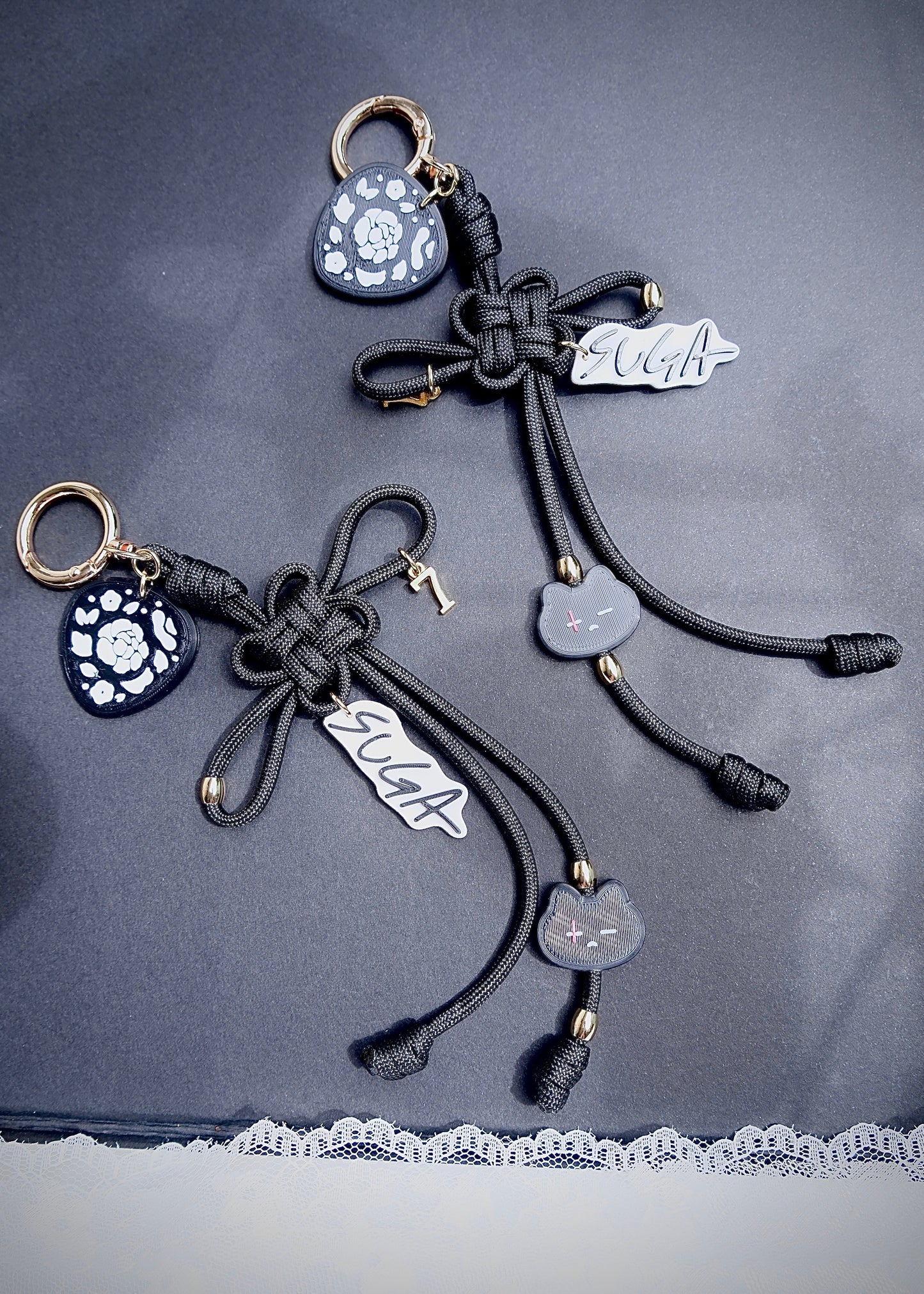 Suga Lucky Knot Keychain With Charms