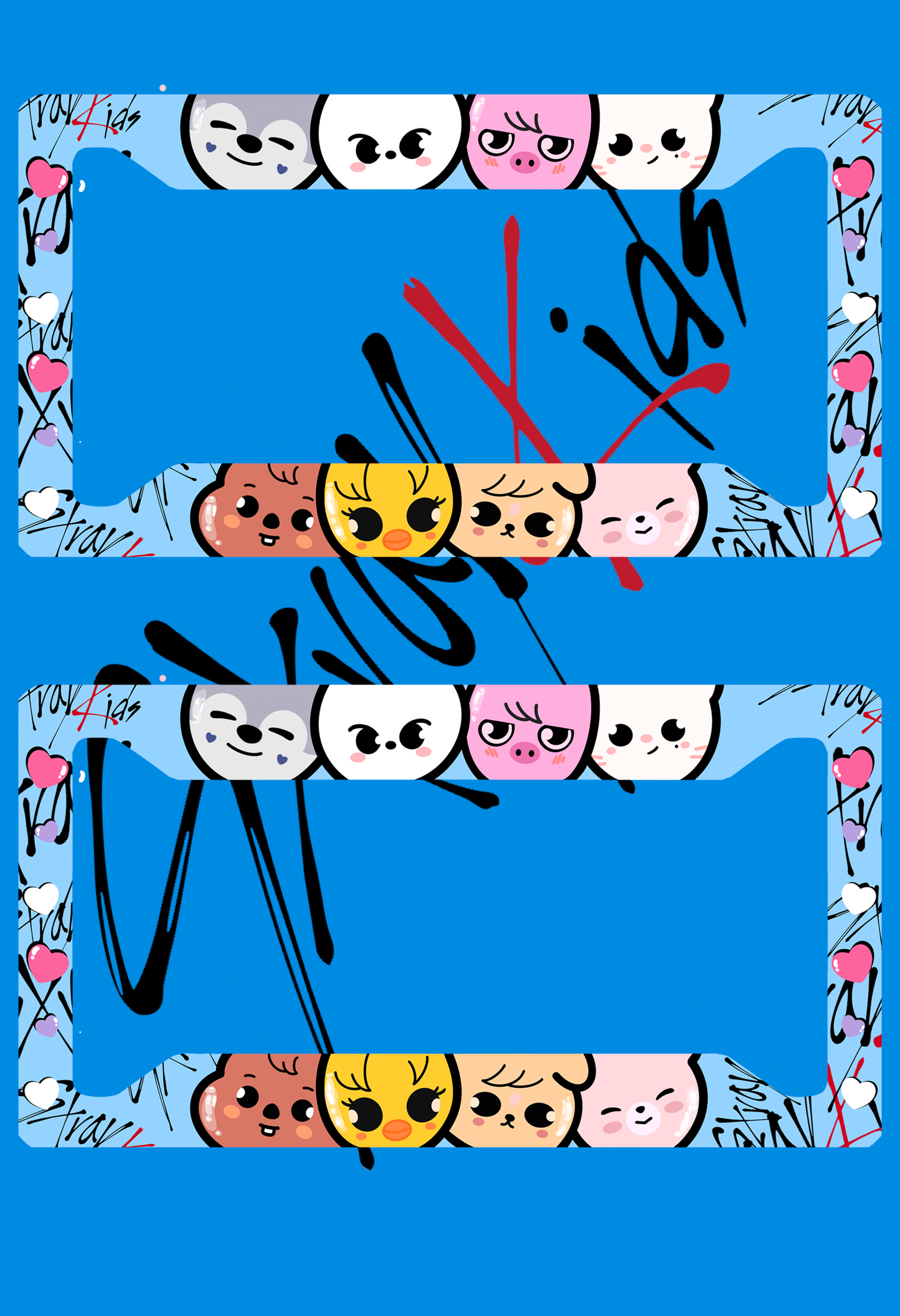 SKZOO Characters License Plate Frame | SKZOO License Plate Frame | Cute Characters License Plate Frame | Pink License Plate Frame