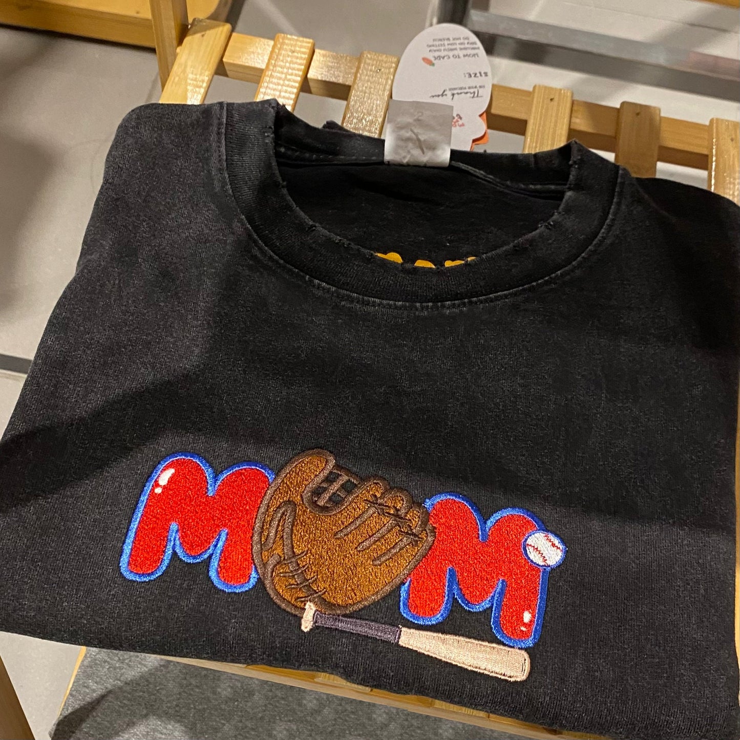 Baseball Embroidery Mom Acid T-shirt | Embroidery Character Shirt | Gift For Mom | Personalized Sweatshirt for Mom | Mother's Day