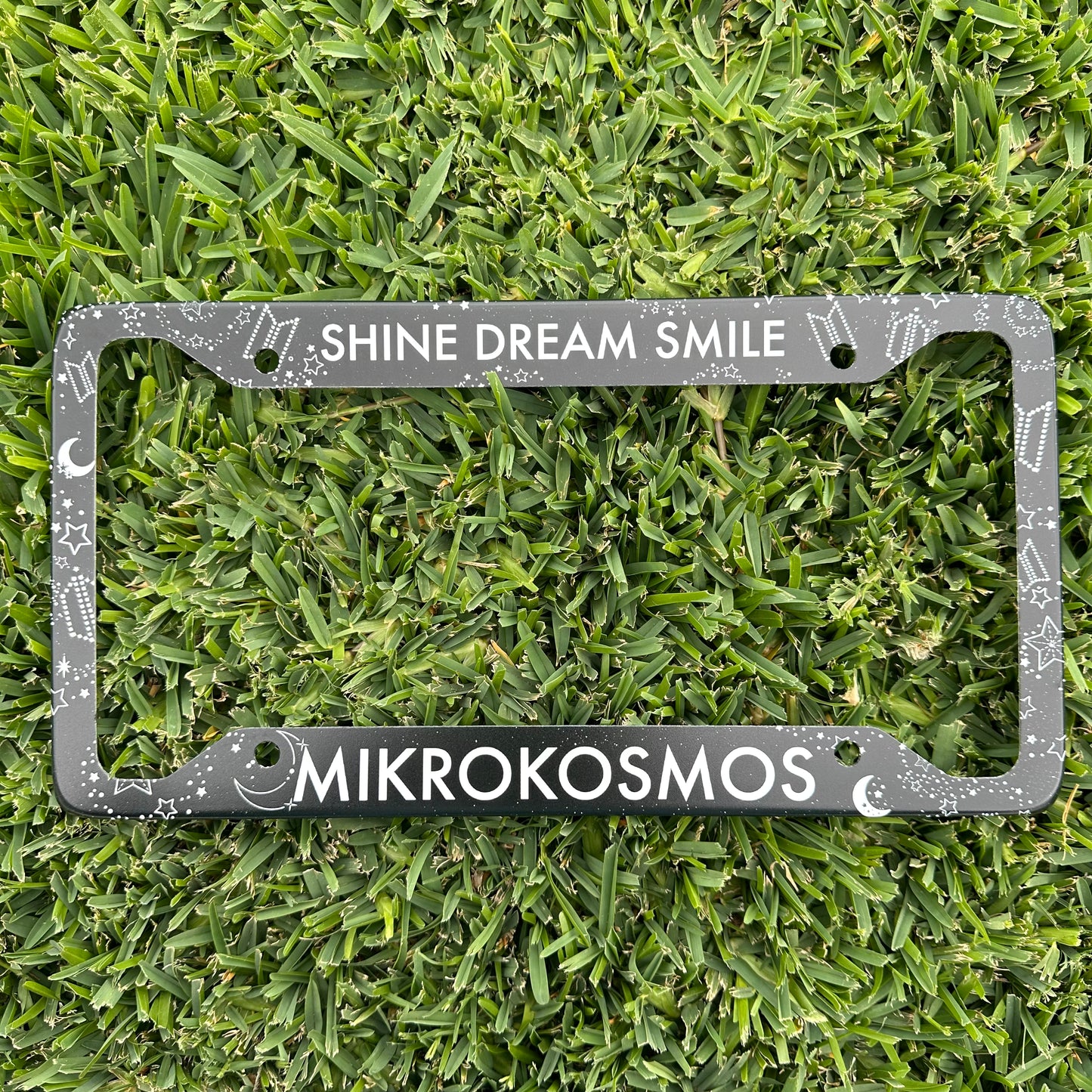 Mikrokosmos License Plate Frame UV Print | New Cute License Plate Frame inspired by Jungkook Artist Made Collection Mikrokosmos Mood Lamp.