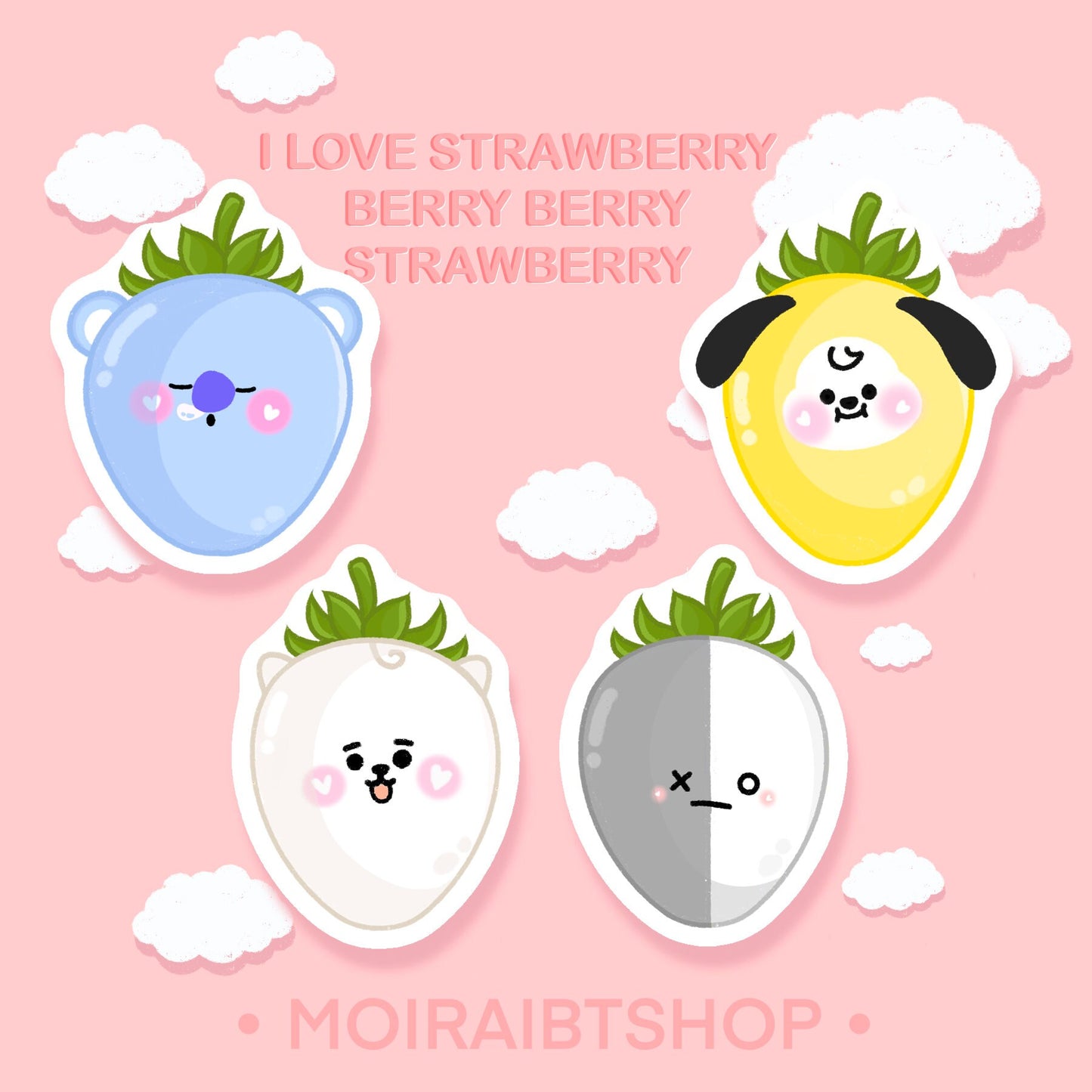 Mini BT21 Chocolate Strawberries Sticker Pack | BTS Sticker | BT21 Sticker