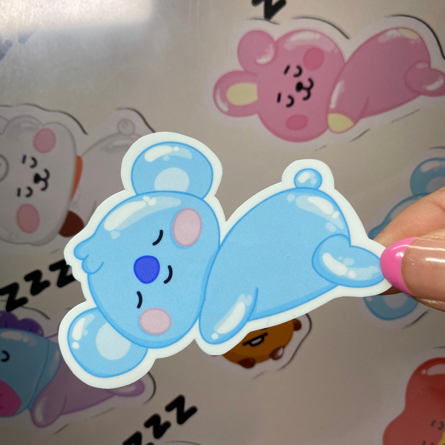 BT21 Sleeping Babies Sticker | BTS x BT21 Sticker | Vinyl Sticker Paper