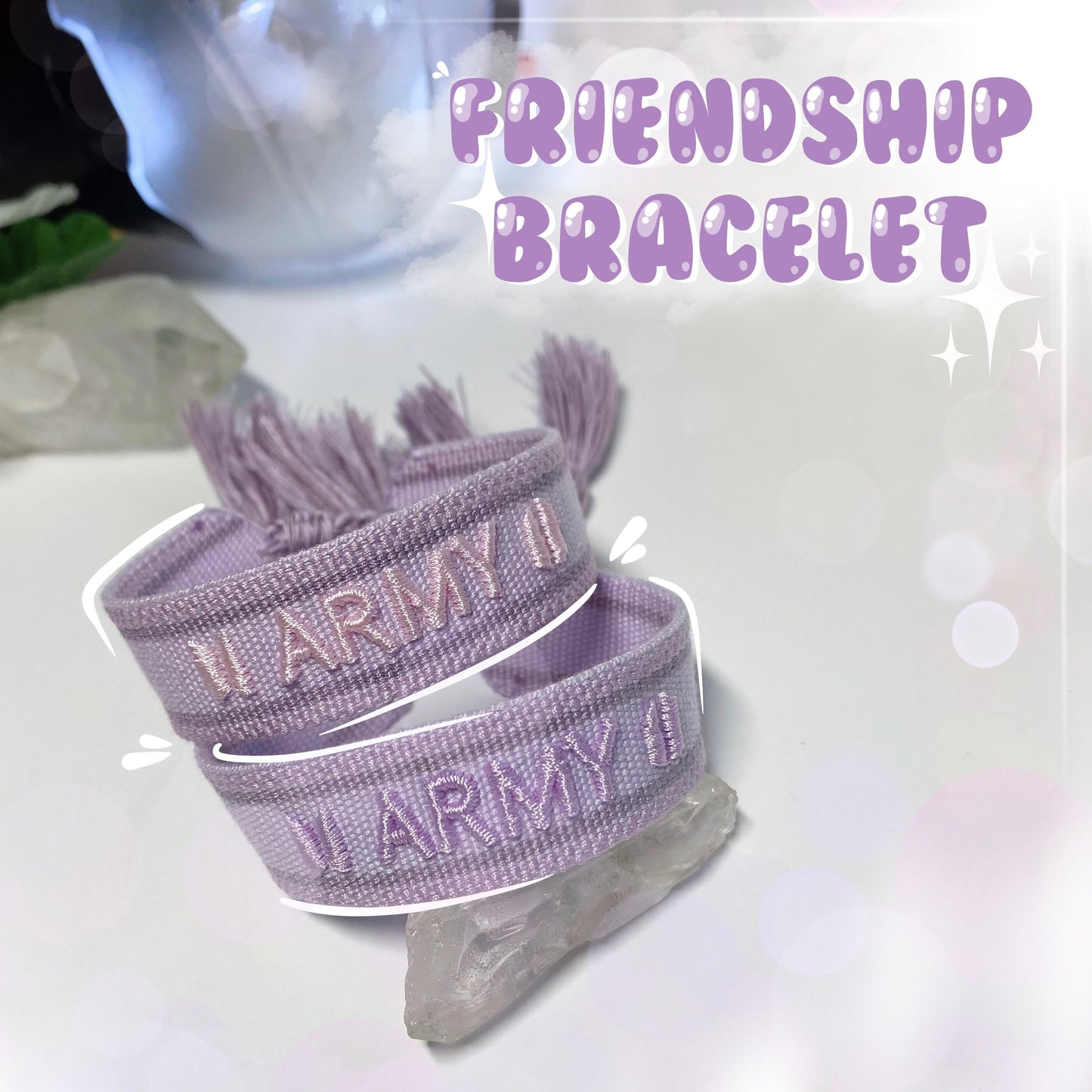 BTS Friendship Bracelet | Bangtan Bracelet | BTS Embroidered Friendship Bracelet | Army Bracelet | Expandable Bracelet