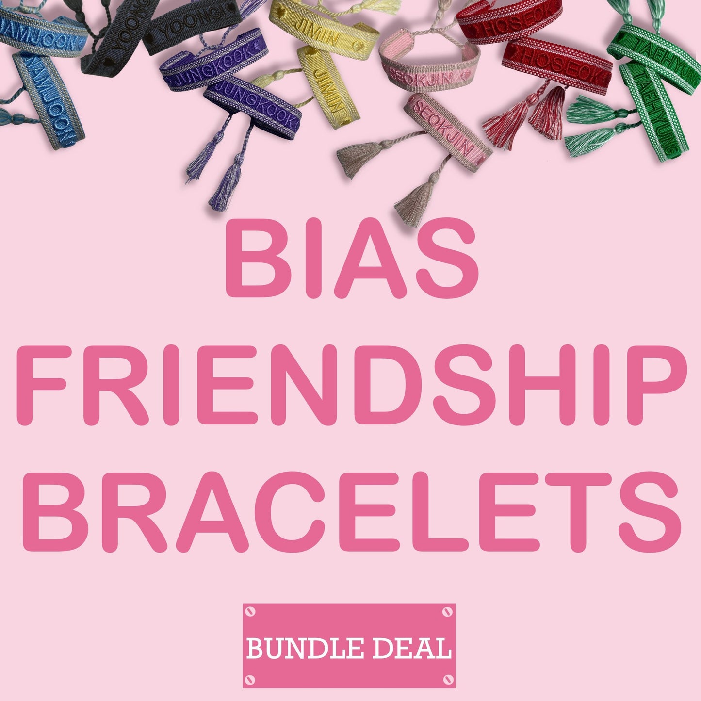 Bias Friendship Bracelet Bundle | Bangtan Bracelet | BTS Embroidered Friendship Bracelet | All 7 Members