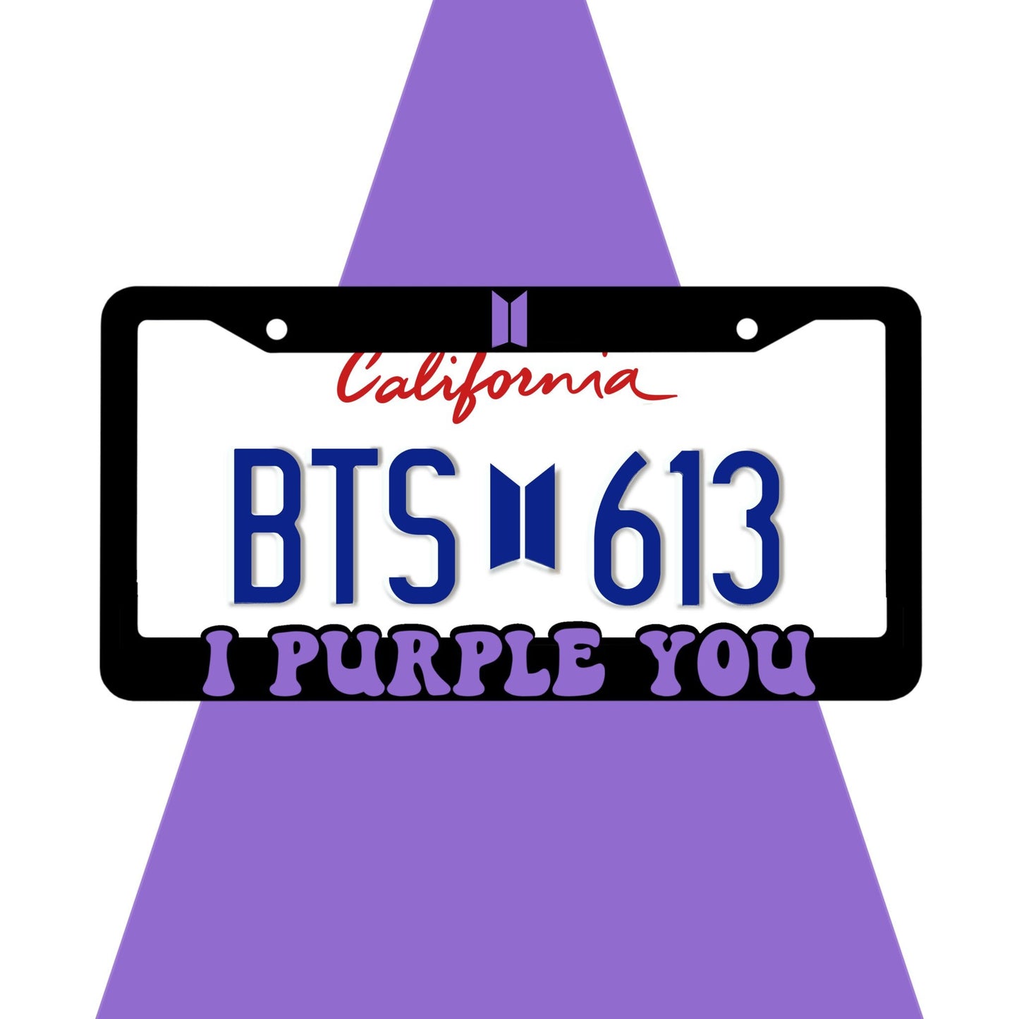 I Purple You 3D Raised Letter License Plate Frame| BTS license plate frame