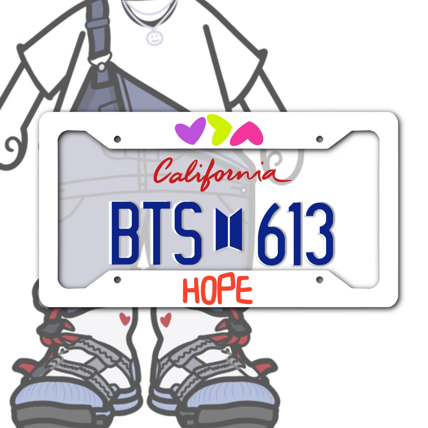 J-Hope License Plate Frame / Personalized License Plate Frame/ Custom License Plate Frame/ License Plate Frame