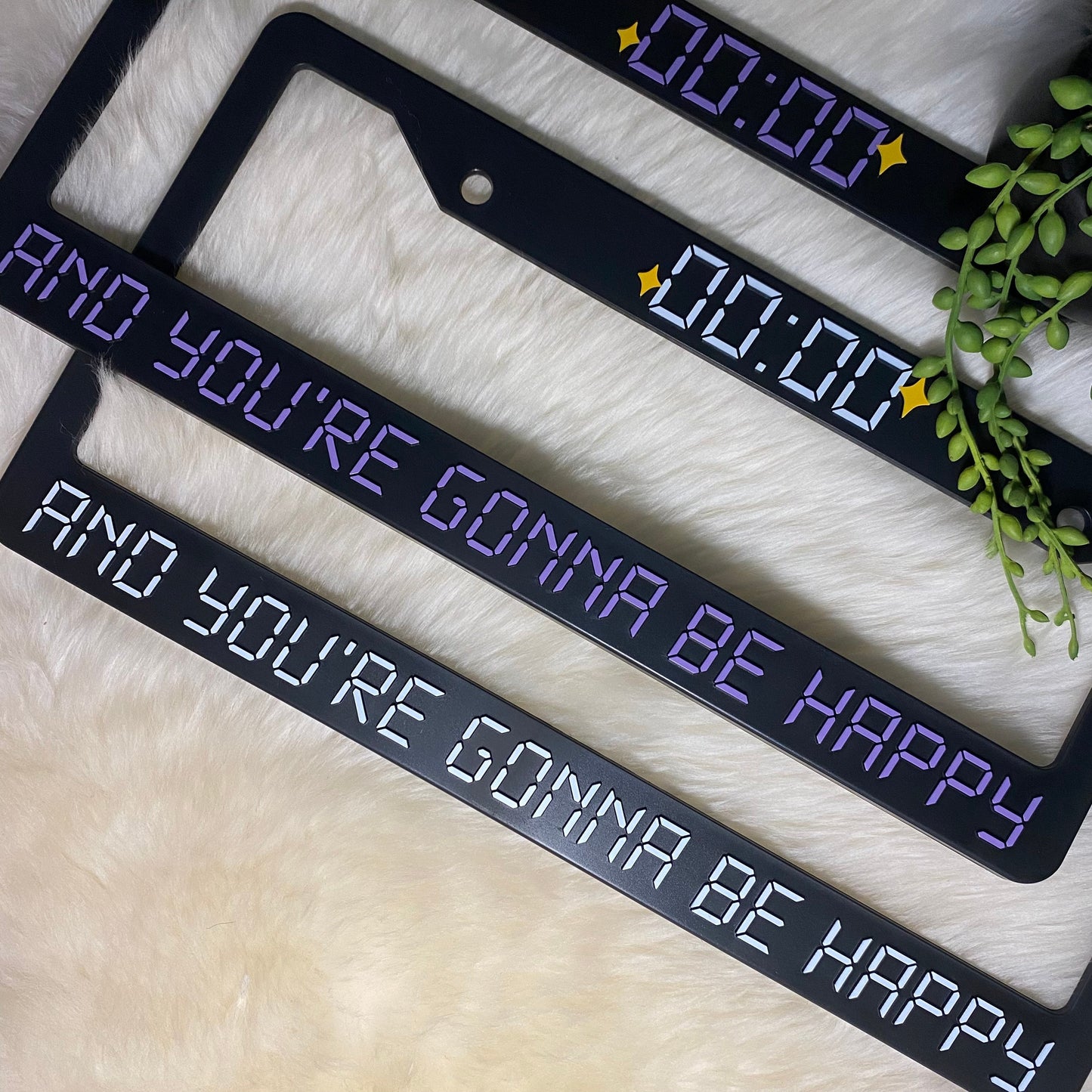 00:00 ( Zero O'Clock ) 3D Raised Letter License Plate Frame| BTS license plate frame