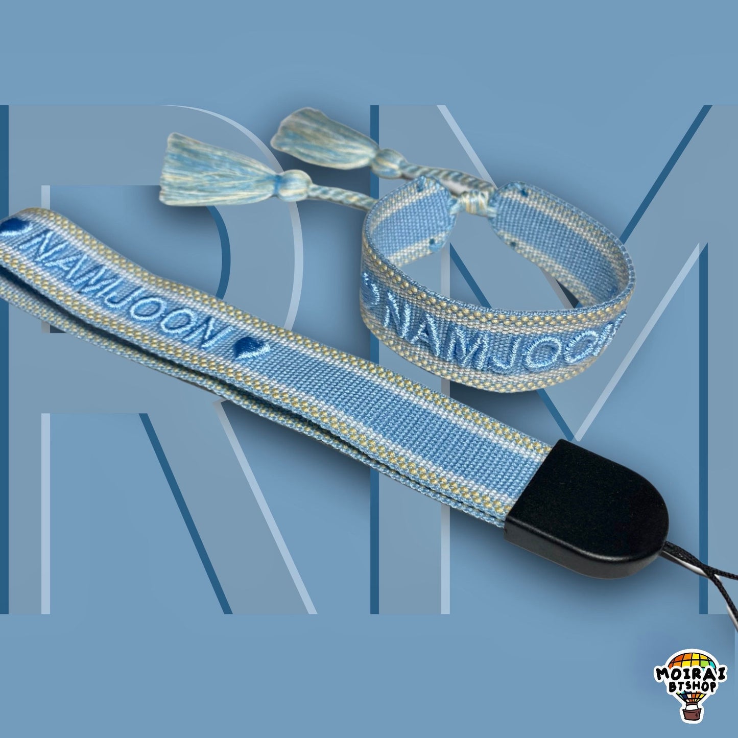 Namjoon Bracelet + Lanyard Bundle | Wrist Strap | BTS Embroidered Lanyard | Bracelet