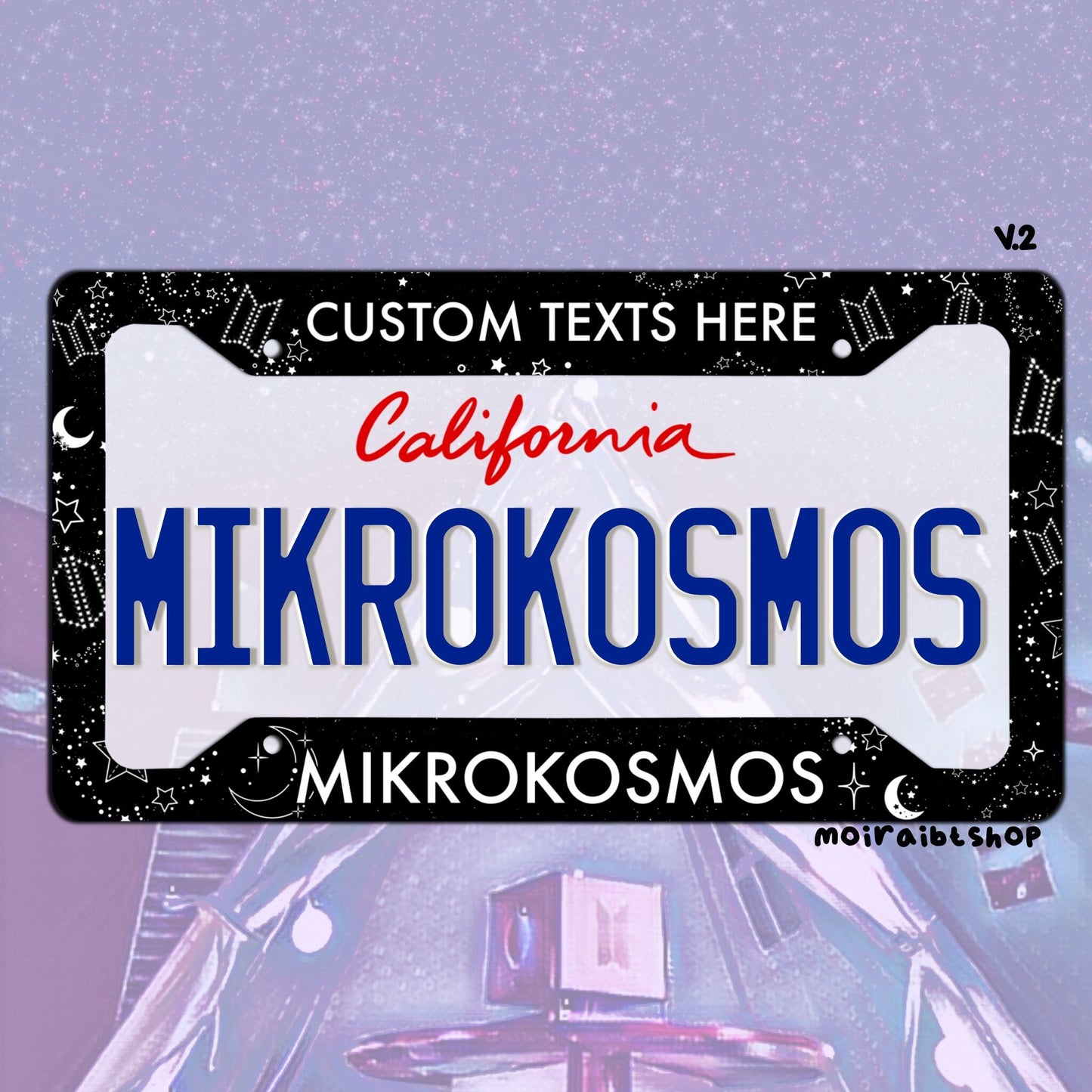 Mikrokosmos License Plate Frame| Customizable Frame | inspired by Jungkook Artist Made Collection Mikrokosmos Mood Lamp.