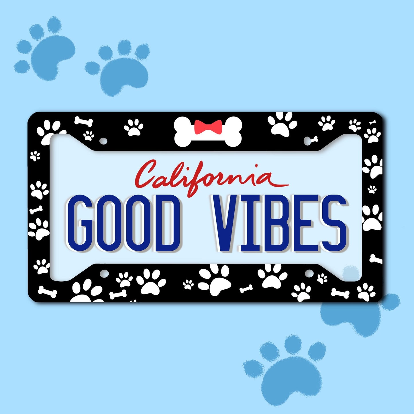 Pet Paw License Plate Frame | Dog License Plate Frame | Animal License Plate Frame
