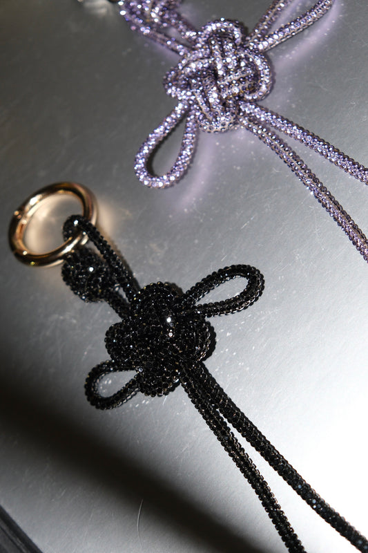 Shiny Rhinestone Lucky Knot Keychain