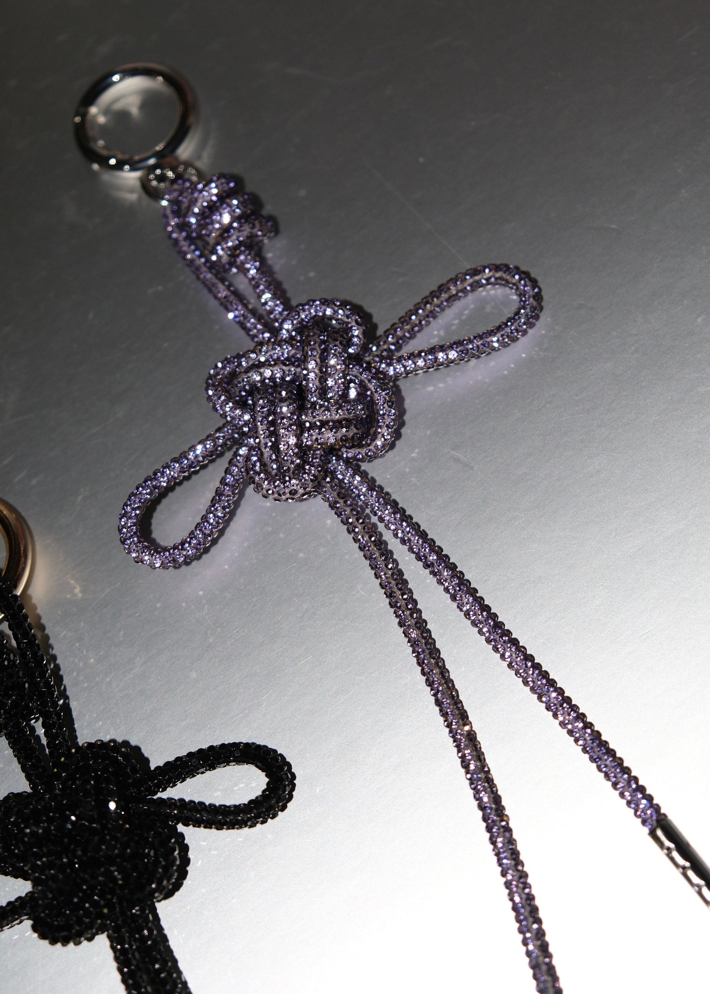 Shiny Rhinestone Lucky Knot Keychain