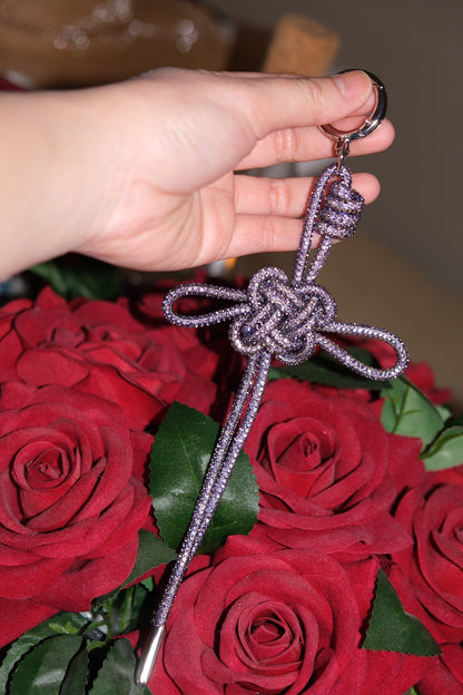 Shiny Rhinestone Lucky Knot Keychain