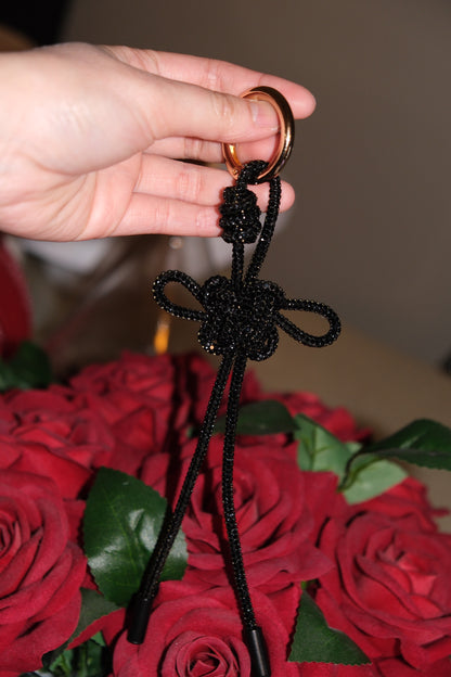 Shiny Rhinestone Lucky Knot Keychain