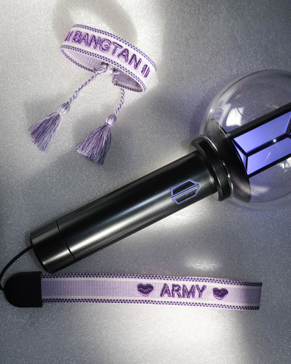 Glitter Bangtan Lightstick Strap + Friendship Bracelet Set