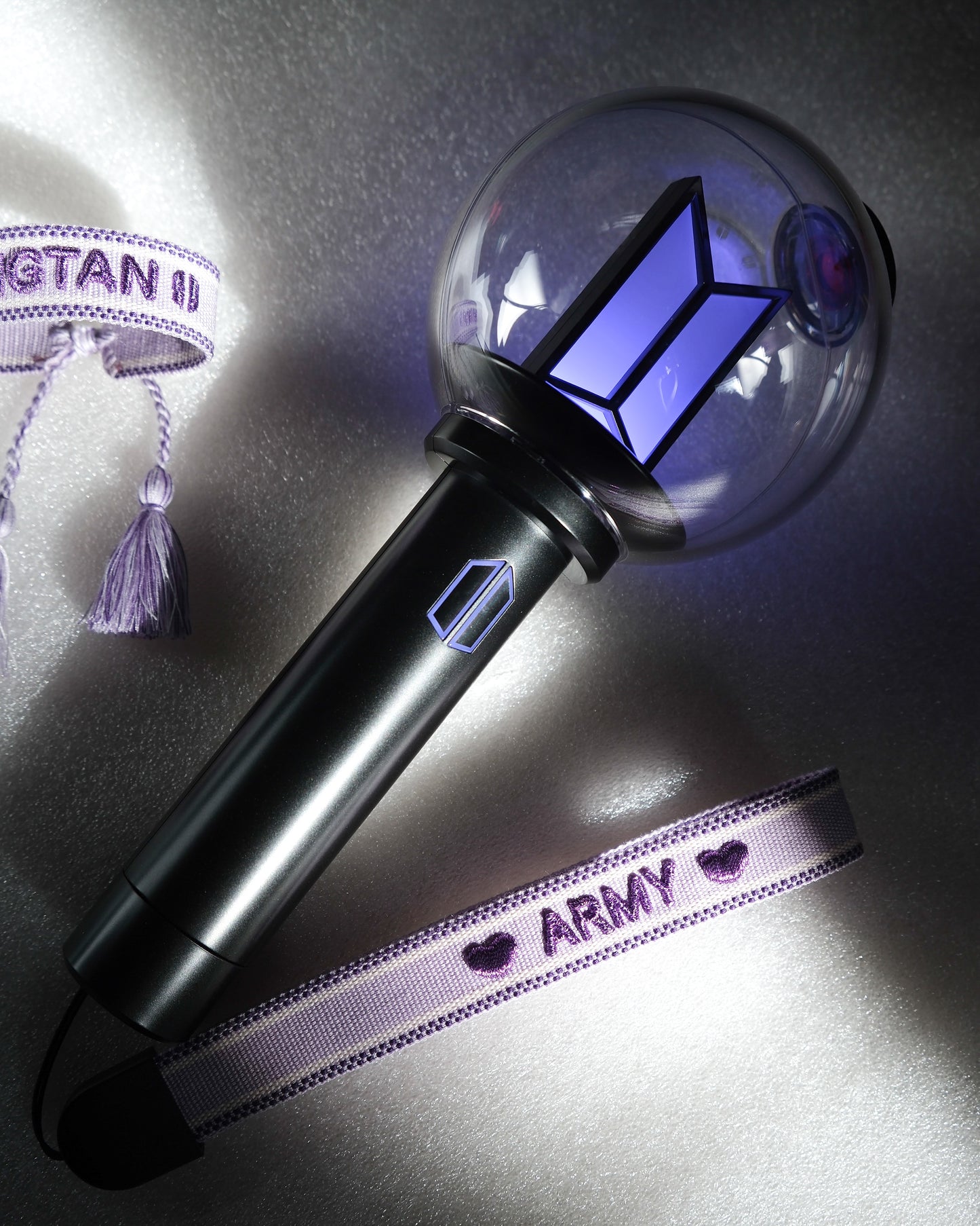 Glitter Bangtan Lightstick Strap + Friendship Bracelet Set