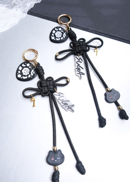 Suga Lucky Knot Keychain With Charms