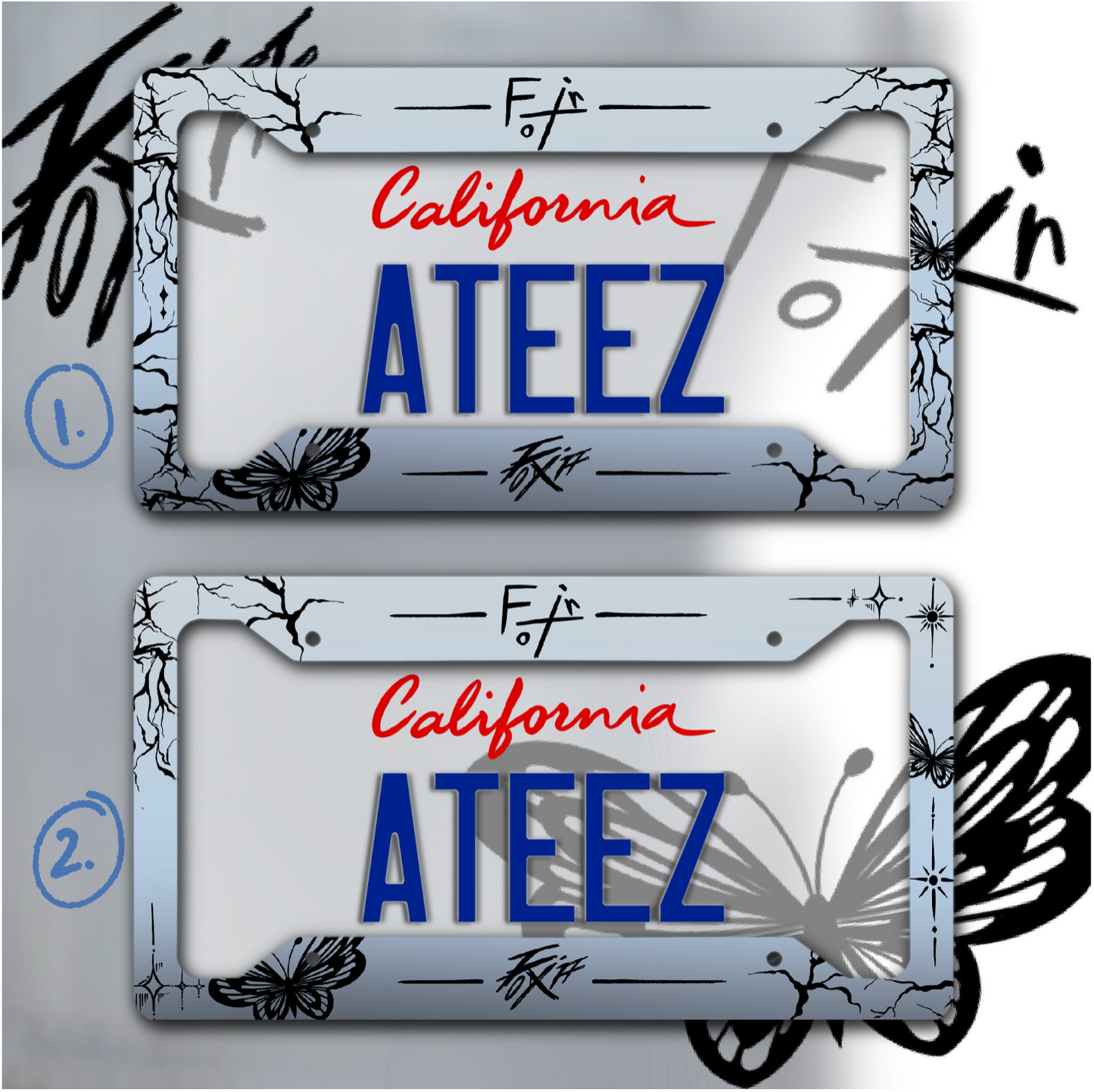 FIXON/OFF License Plate Frame | ANITEEZ License Plate Frame | Custom License Plate Frame | 2 Versions