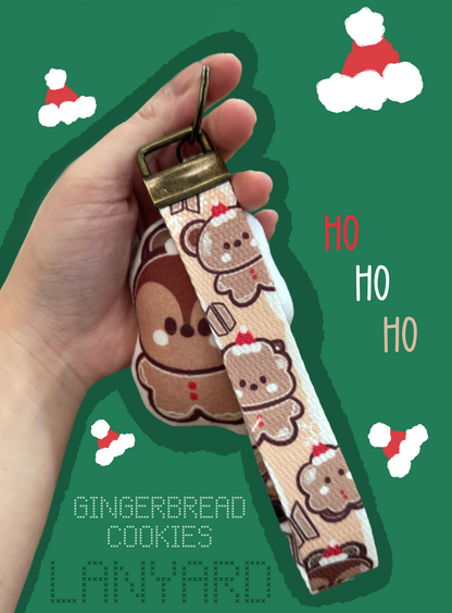 Gingerbread Cookies Wristlet Key Fob