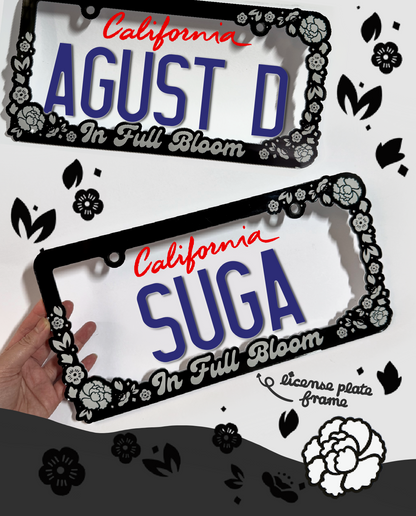 Suga Inspred Acrylic License Plate Frame