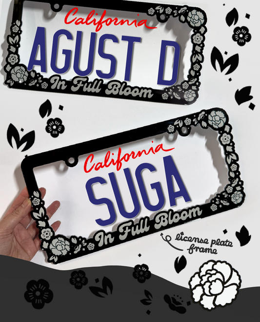 Suga Inspred Acrylic License Plate Frame