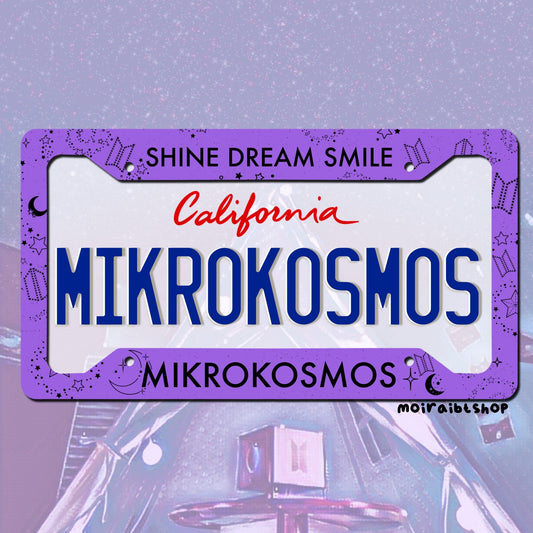 Mikrokosmos License Plate Frame | MIKROKOSMOS License Plate Frame inspired by Jungkook Artist Made Collection Mikrokosmos Mood Lamp.