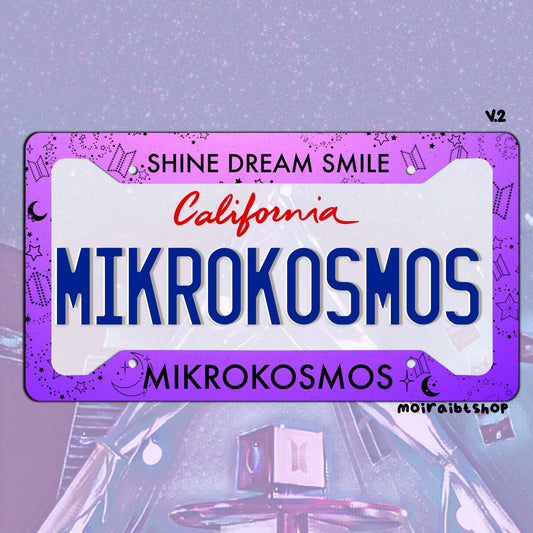 Mikrokosmos License Plate Frame | MIKROKOSMOS License Plate Frame inspired by Jungkook Artist Made Collection Mikrokosmos Mood Lamp.
