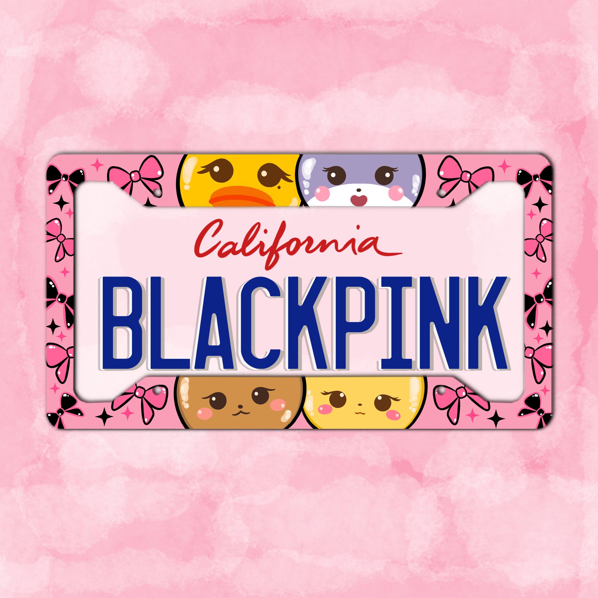 Custom Characters License Plate Frame | Cute Kawaii Character License Plate Frame