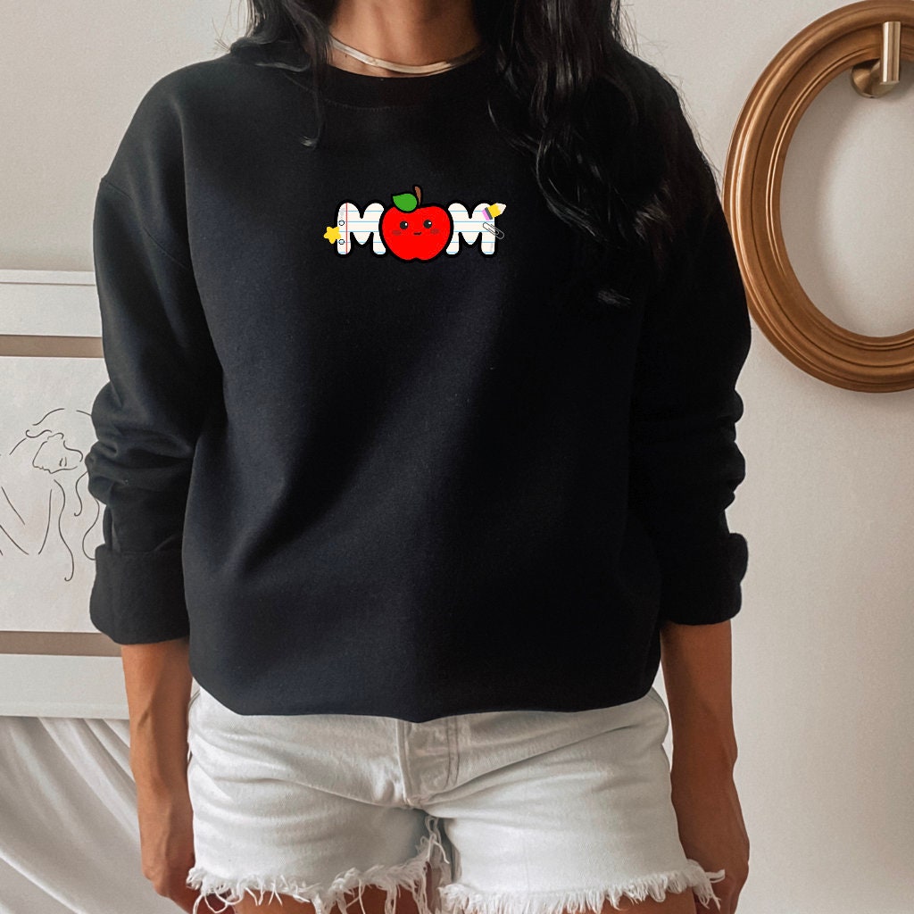 Teacher Embroidery Mom Sweatshirt | Mom Life | Teacher Life | Embroidery Crewneck