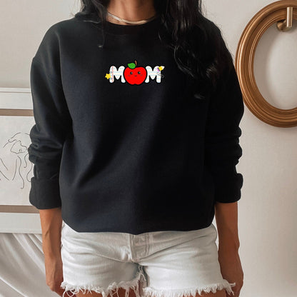 Teacher Embroidery Mom Sweatshirt | Mom Life | Teacher Life | Embroidery Crewneck