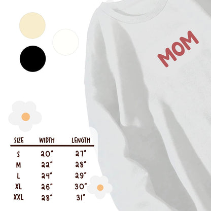 Kawaii Embroidery Mom Sweatshirt | Mom Life | Teacher Life | Embroidery Crewneck | Cute mom gift
