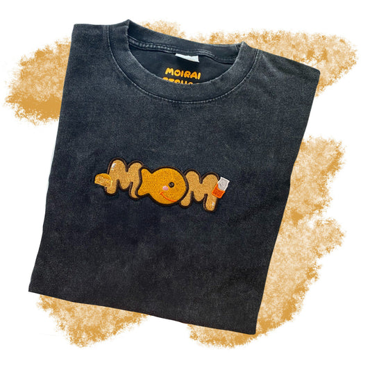 GoldFish embroidery Mom T-shirt | Embroidery Character Shirt | Gift For Mom | Personalized Embroidered Sweatshirt for Mom | Mother's Day