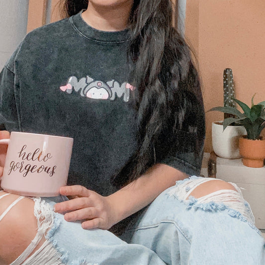 Kawaii Mom T-shirt | Embroidery Character Shirt | Gift For Mom | Personalized Embroidered Sweatshirt for Mom | Mother's Day Gift