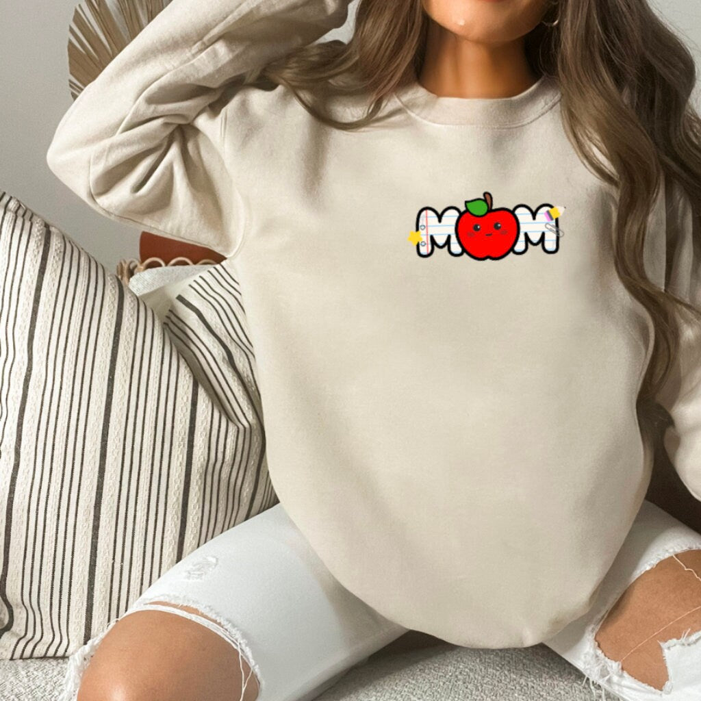 Teacher Embroidery Mom Sweatshirt | Mom Life | Teacher Life | Embroidery Crewneck