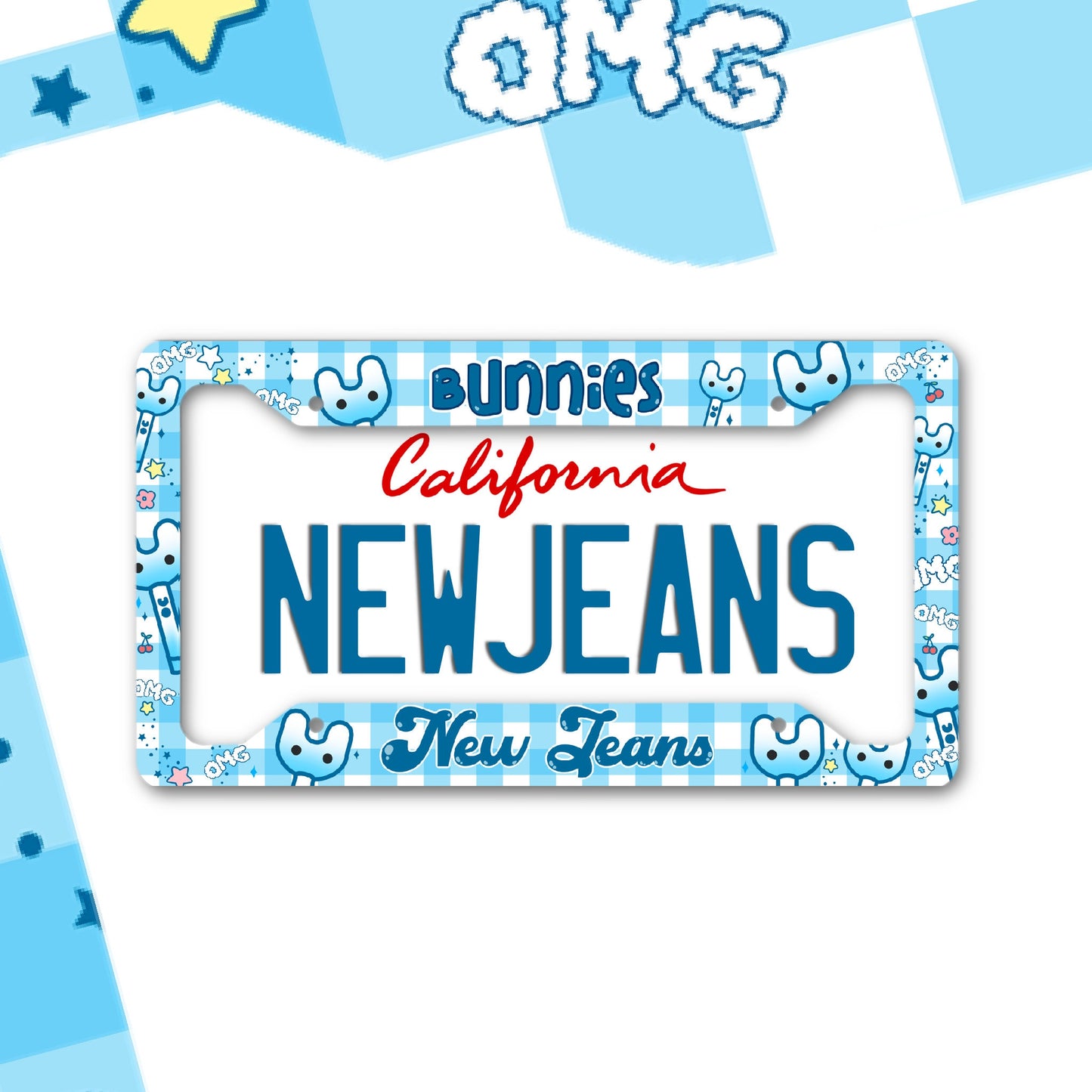 New Jeans License Plate Frame/ Bunnies License Plate Frame/ Custom License Plate Frame