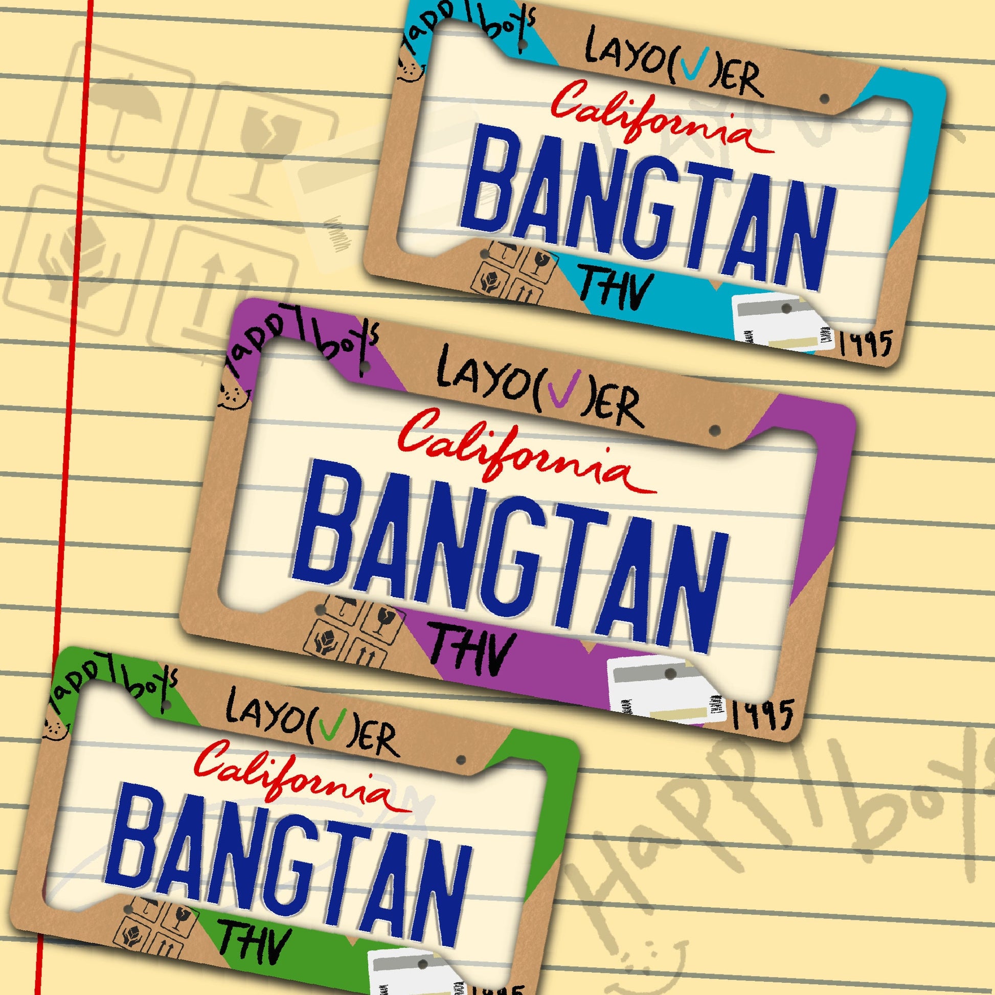 Layover Custom License Plate Frame/ V of BTS License Plate Frame/ Custom License Plate Frame