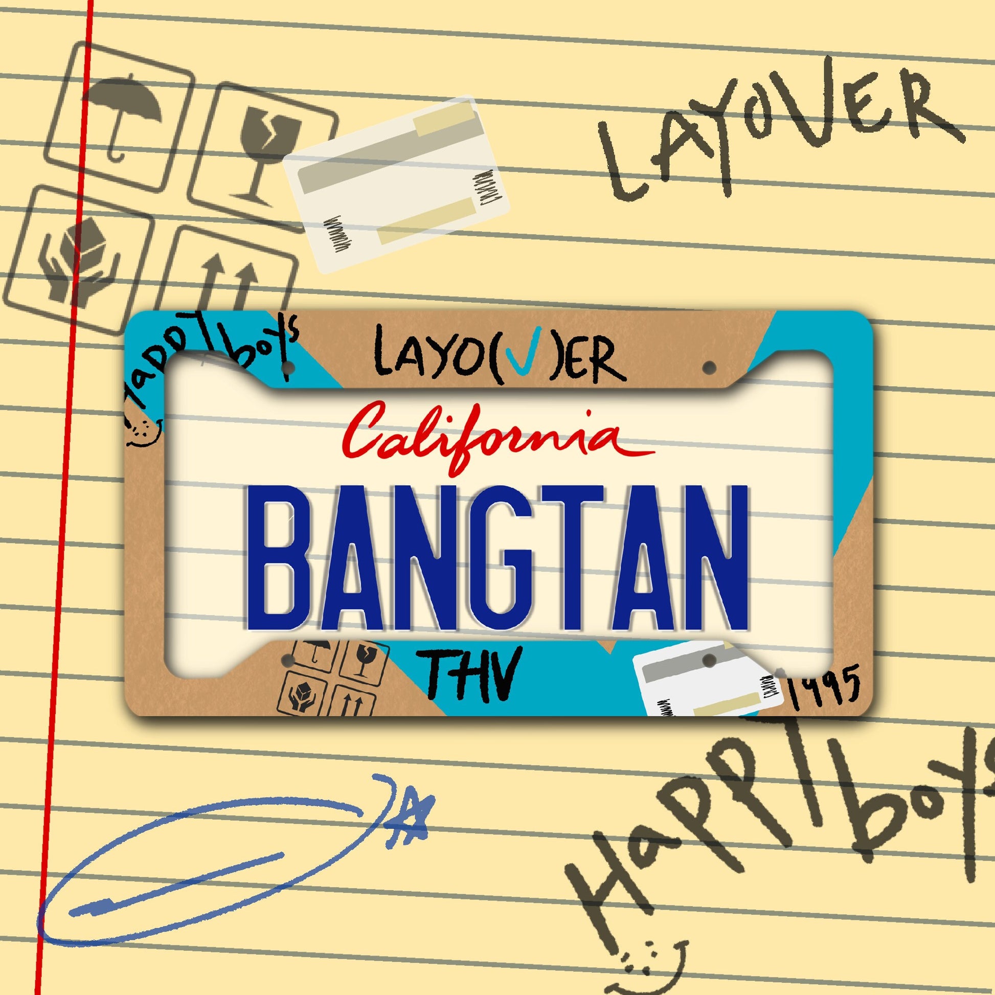 Layover Custom License Plate Frame/ V of BTS License Plate Frame/ Custom License Plate Frame