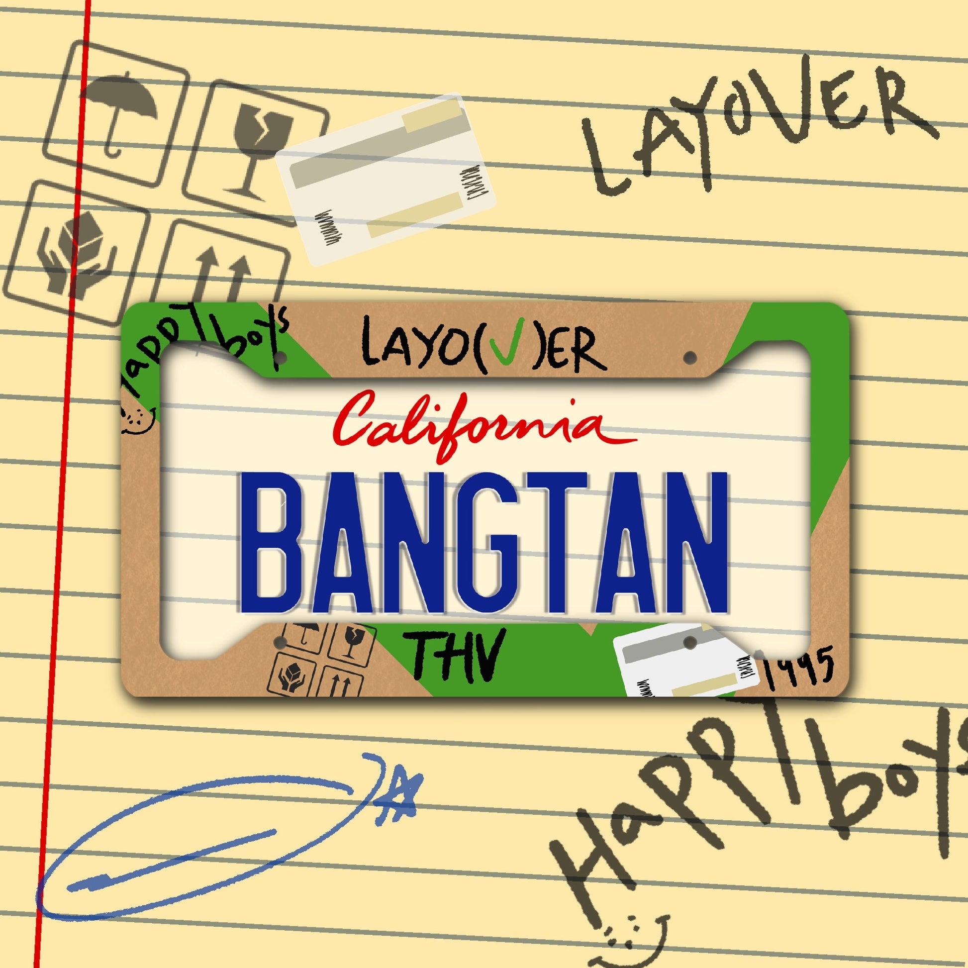 Layover Custom License Plate Frame/ V of BTS License Plate Frame/ Custom License Plate Frame