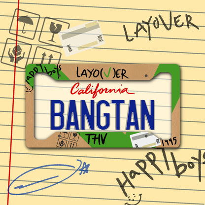 Layover Custom License Plate Frame/ V of BTS License Plate Frame/ Custom License Plate Frame