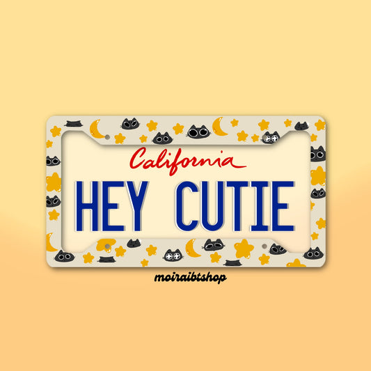 Cute Cat License Plate Frame/ Pet License Plate Frame/ Custom License Plate Frame