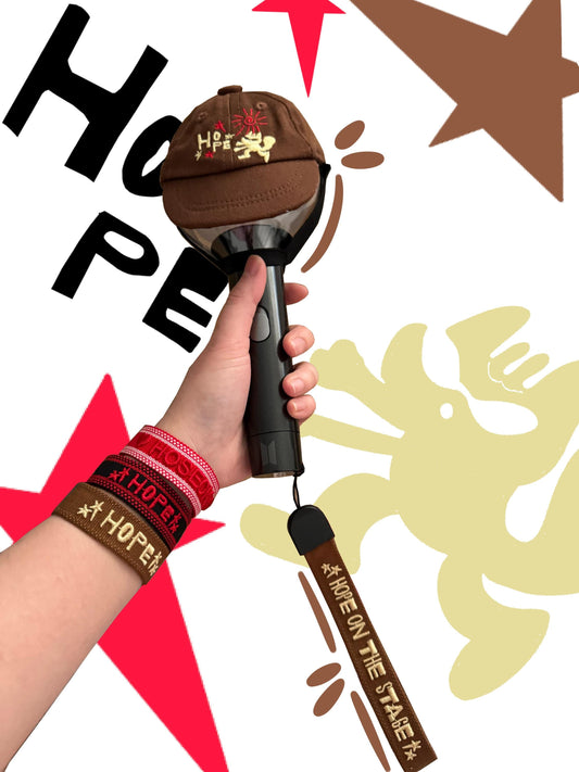Hope Tour Edition Bundle - Hope On The Stage Lightstick Lanyard + Bracelet + Acorn Magnet Bundle / Army Bomb Lightstick Strap/ Lanyard