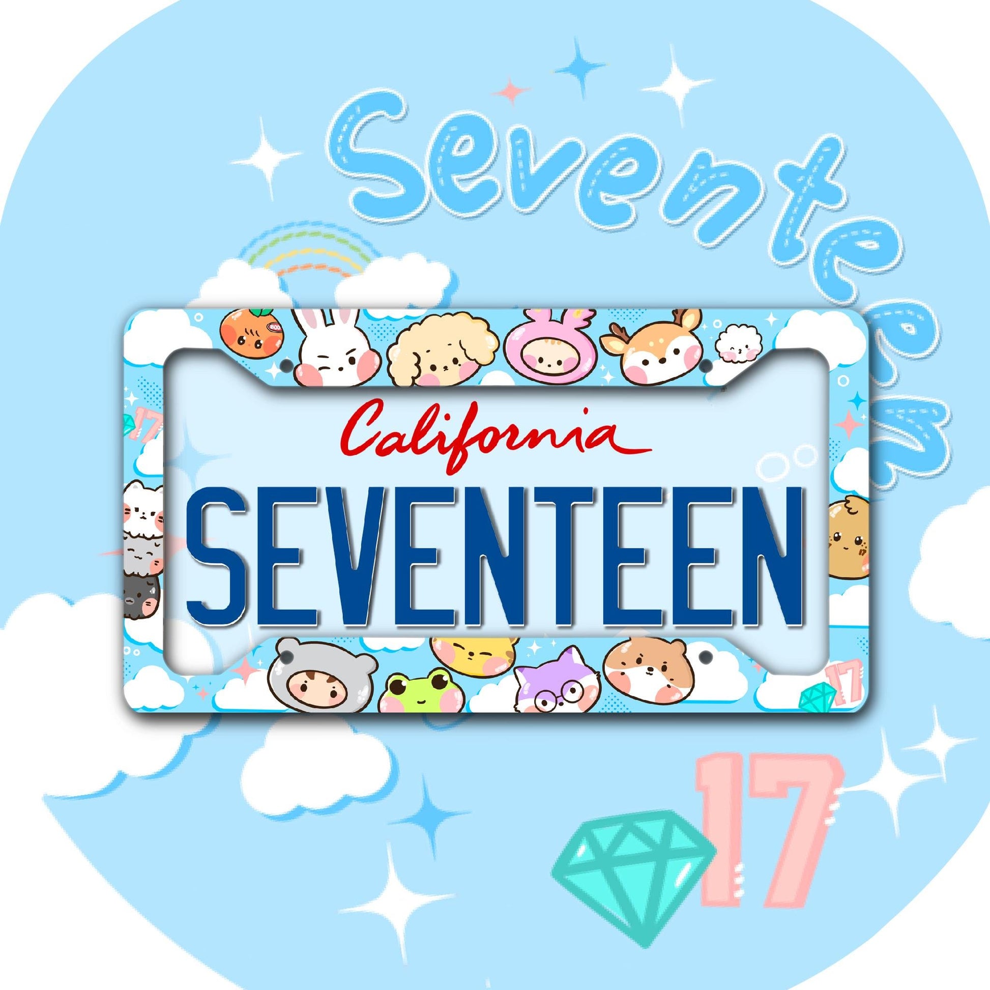 Seventeen License Plate Frame | Carat License Plate Frame | MINITEEN License Plate Frame | Kpop Inspired |