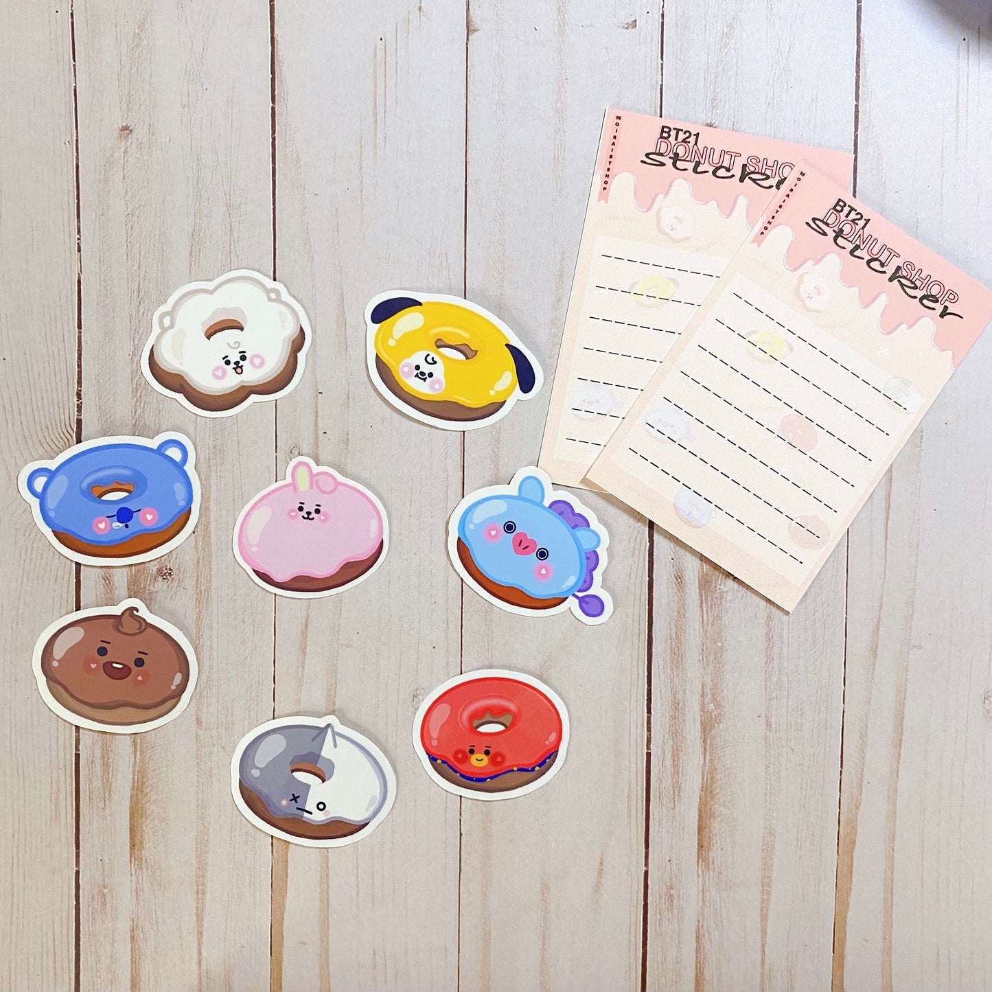 BT21 Donut Sticker | BTS x BT21 Sticker | Vinyl Sticker Paper