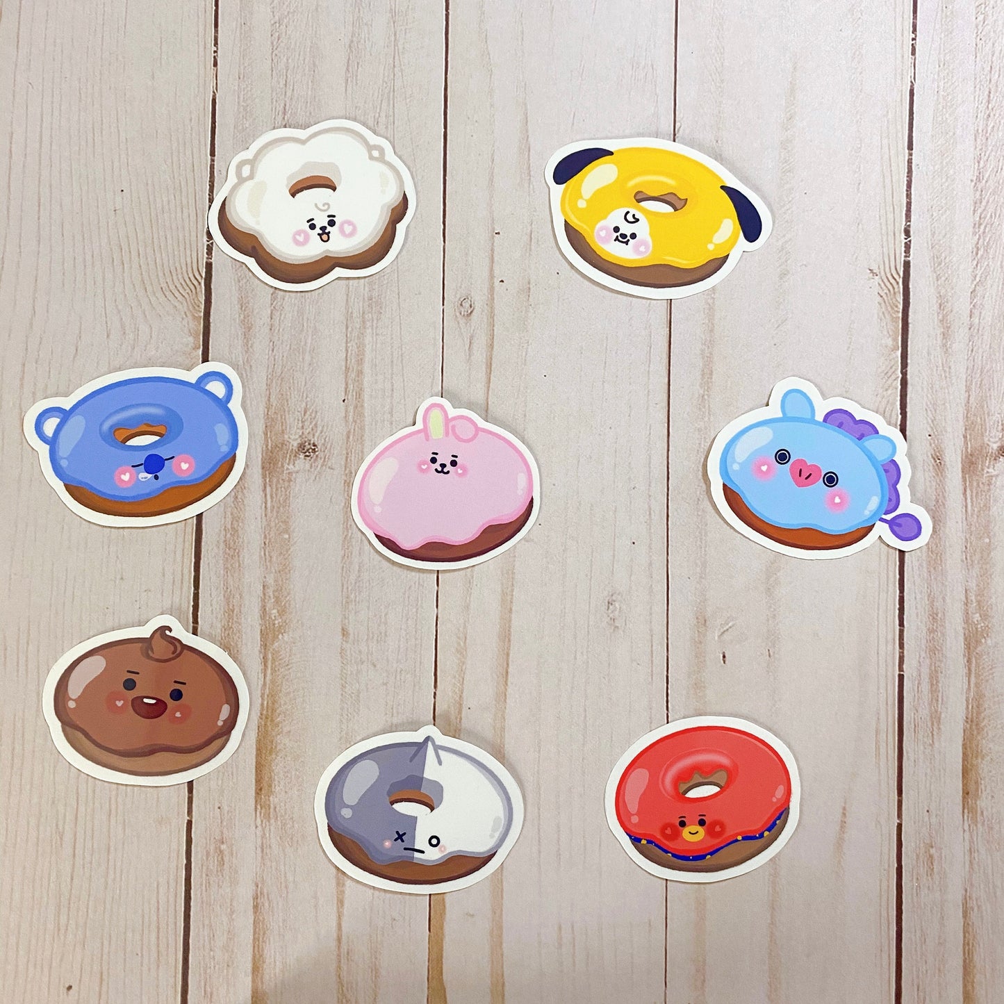 BT21 Donut Sticker | BTS x BT21 Sticker | Vinyl Sticker Paper