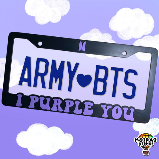 I Purple You 3D Raised Letter License Plate Frame| BTS license plate frame