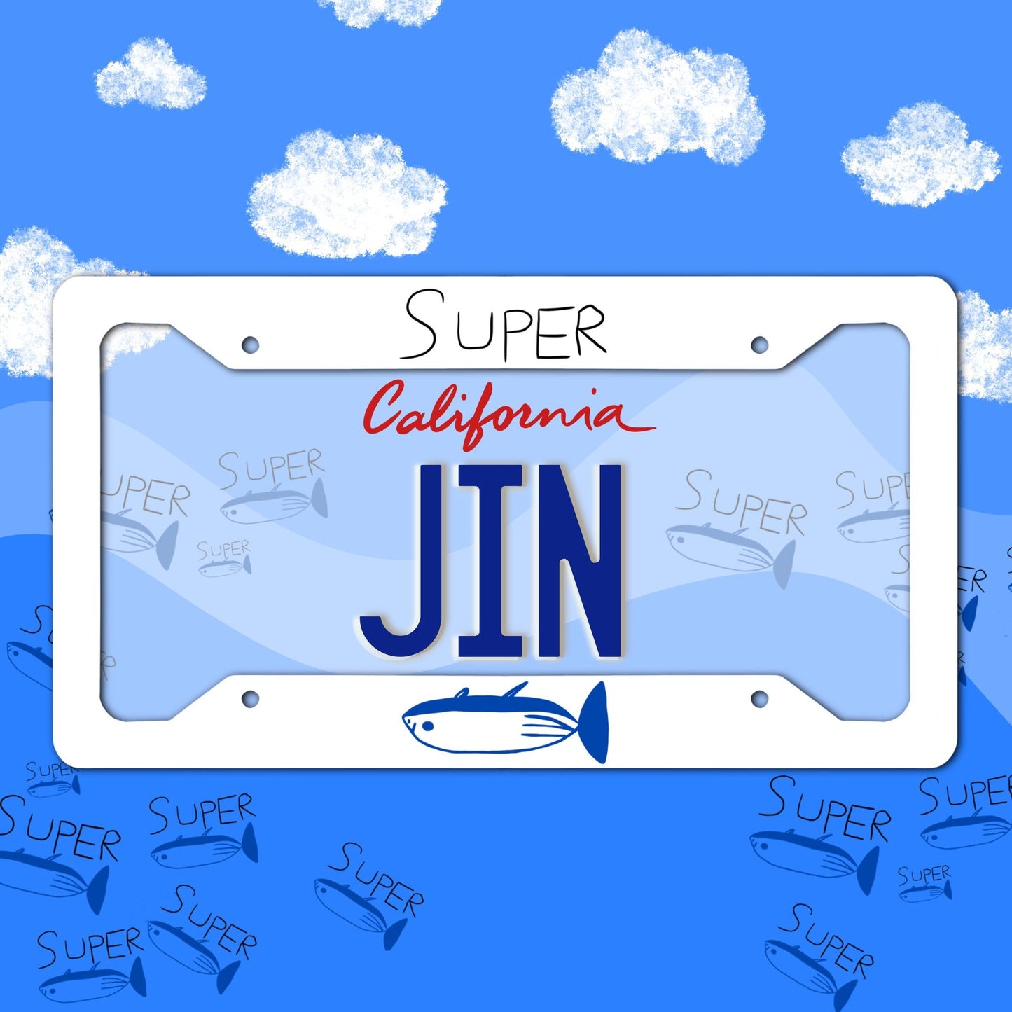 Super Tuna License Plate Frame/ Jin License Plate Frame/ License Plate Frame