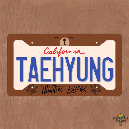 Winter Bear Custom License Plate Frame | BTS License Plate Frame